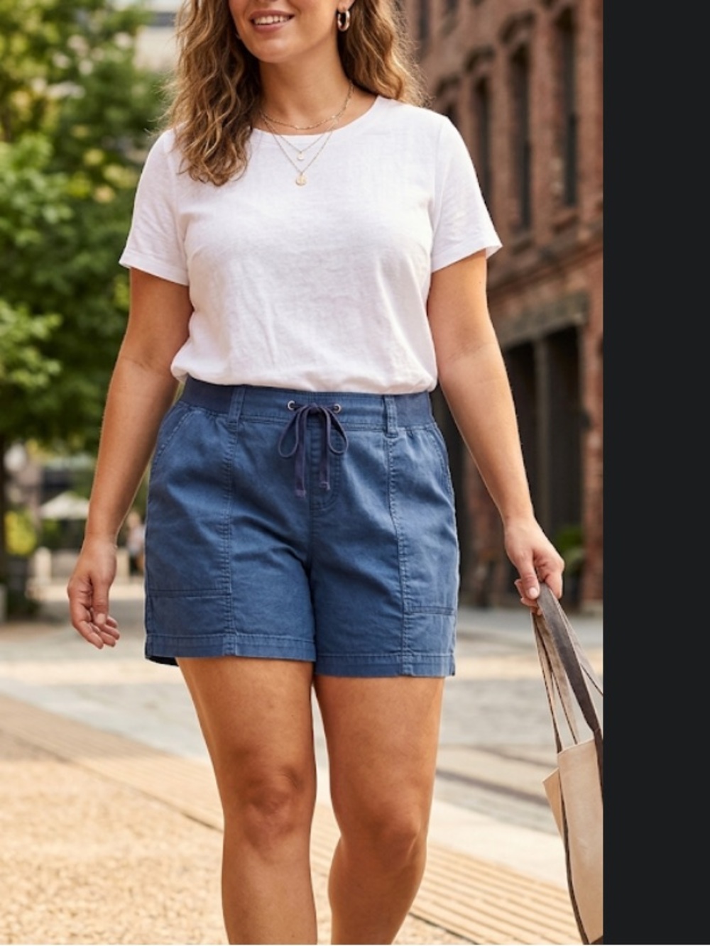 Lane Bryant Blue Cargo Shorts Relaxed Fit